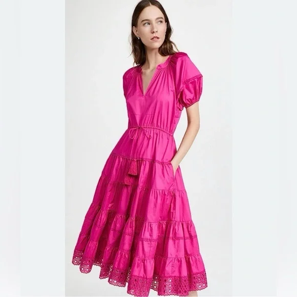 Alexis Raissa Tiered Midi Dress Size Small - Picture 1 of 5